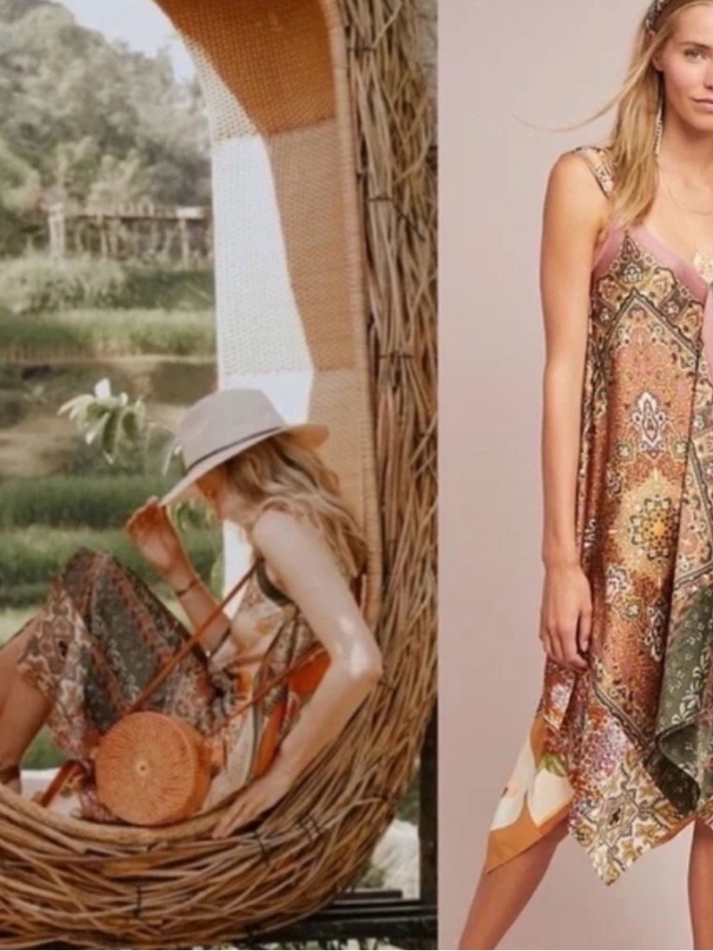 Anthropologie Multicolor Paisley & Geometric Midi Dress